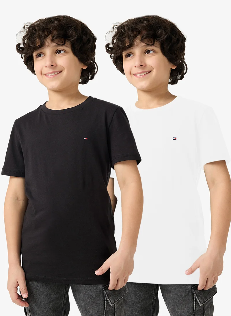 Kids 2 Pack Slogan Crew Neck T-Shirt